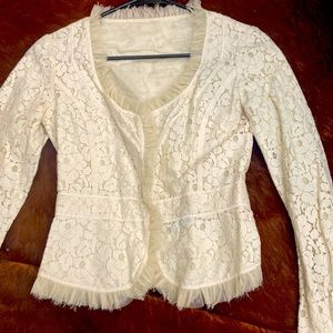 COPY - Adorable lace and fringe short blazer jacket with closures